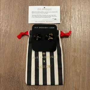 New Lele Sadoughi X J.Crew Trillium Button stud earrings